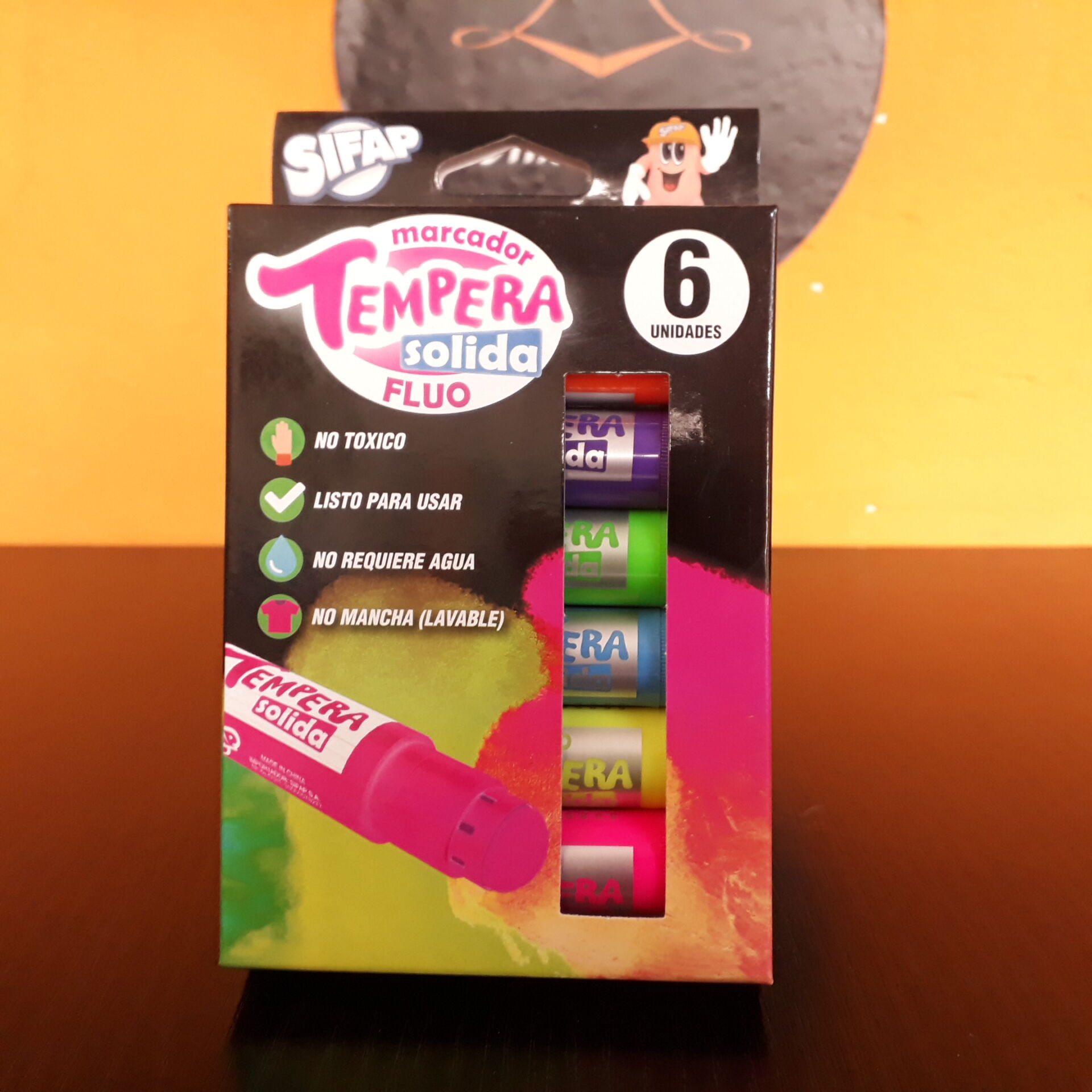 Temperas Solidas Fluo (6 unid.)
